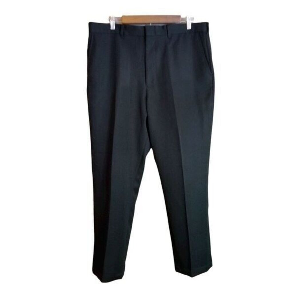 Knights Bridge Mens Size 38x29 Black Solid Dress Pants